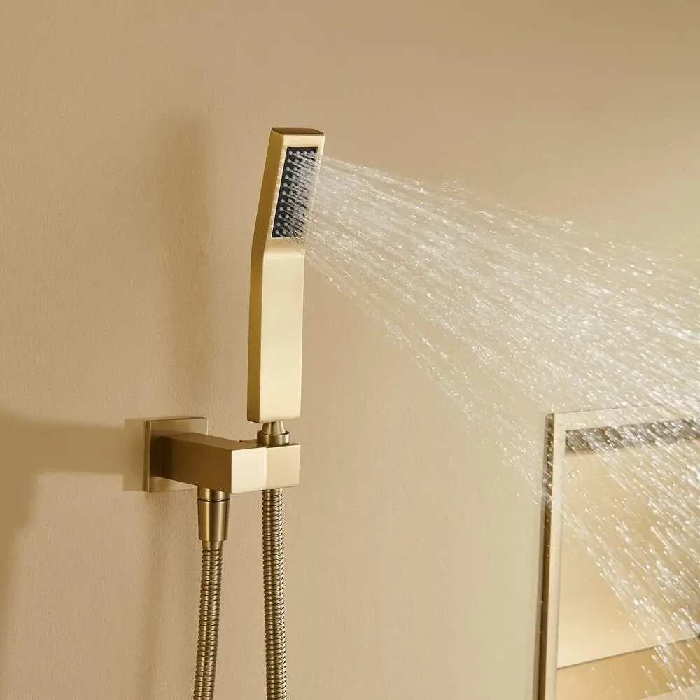 Brushed Gold Shower Faucet Set 12